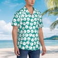 thumbnail image 2 of Lsque Green Baseball pattern Hawaiian Shirt for Men, Unisex Summer Beach Casual Short Sleeve Button Down Shirts-Medium, 2 of 9