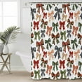 thumbnail image 2 of Extra Long Shower Curtain 72x84 Inch, Watercolor Bow Shower Curtain Waterproof Bathroom Decor Plaid Farmhouse Checkered Fabric Bath Curtain Set Accessories with Hooks, 2 of 6
