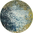 thumbnail image 1 of Unique Loom Estrella Light Color Distressed Rug 5' x 5' Round Blue/Beige, 1 of 15
