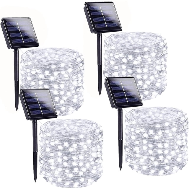 Guirnalda de luces solares BHCLIGHT, paquete de 4, 400 LED, impermeables
