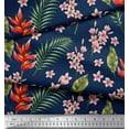 thumbnail image 2 of Soimoi Cotton Duck Fabric Leaves & Plumeria Floral Printed Fabric 1 Yard 42 Inch Wide, 2 of 3