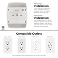 thumbnail image 2 of Extensor de enchufe de pared GE, 6 salidas, paquete de 5, color blanco 54853, 2 of 7