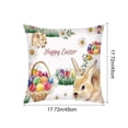 thumbnail image 2 of Easter Bunny Pillowcase, Double-Sided Velour Cushion Cover, Soft Home Decor with Watercolor Designs, for Spring Parties and Festive Ambiance, 2 of 6