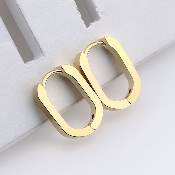 Pendientes para mujer, regalos para hombres y mujeres, pendientes de aro con diseño geométrico de acero inoxidable punk, pendientes punk