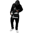 thumbnail image 2 of Men's Streetwear Loose Fit Suit for Autumn and Winter Hop Casual Sweater and Pants Set for Skateboarding and Everyday Wear, 2 of 9