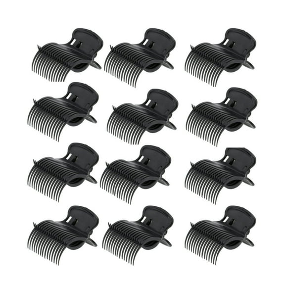 QZS Hair Curler Claw Clips,2.4x2x1.6In Black Women Replacement Roller Clips,20pcsPlastic Holding Hairdressing Tool for Long and Medium Hair