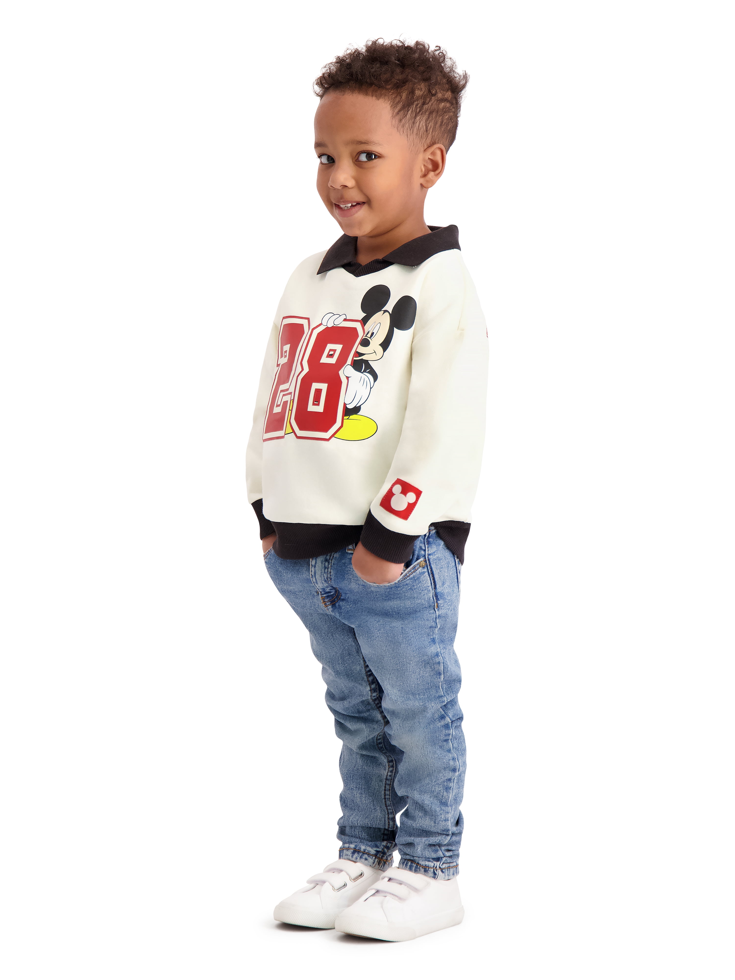Mickey Mouse Toddler Boy Long Sleeve Rugby Shirt, Sizes 12M-5T