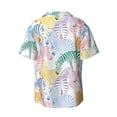 thumbnail image 6 of Lsque Zebra Colourful print Men's Cuban Collar Short Sleeve Shirt Summer Beachwear Casual Button Down Fashionable Vacation Leisure Shirt-Large, 6 of 7