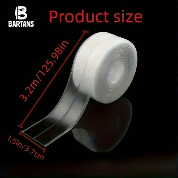 Bartans White Caulk Tape Waterproof Self Adhesive for Kitchen, Sink, Bathroom, Floor Wall 126 inch