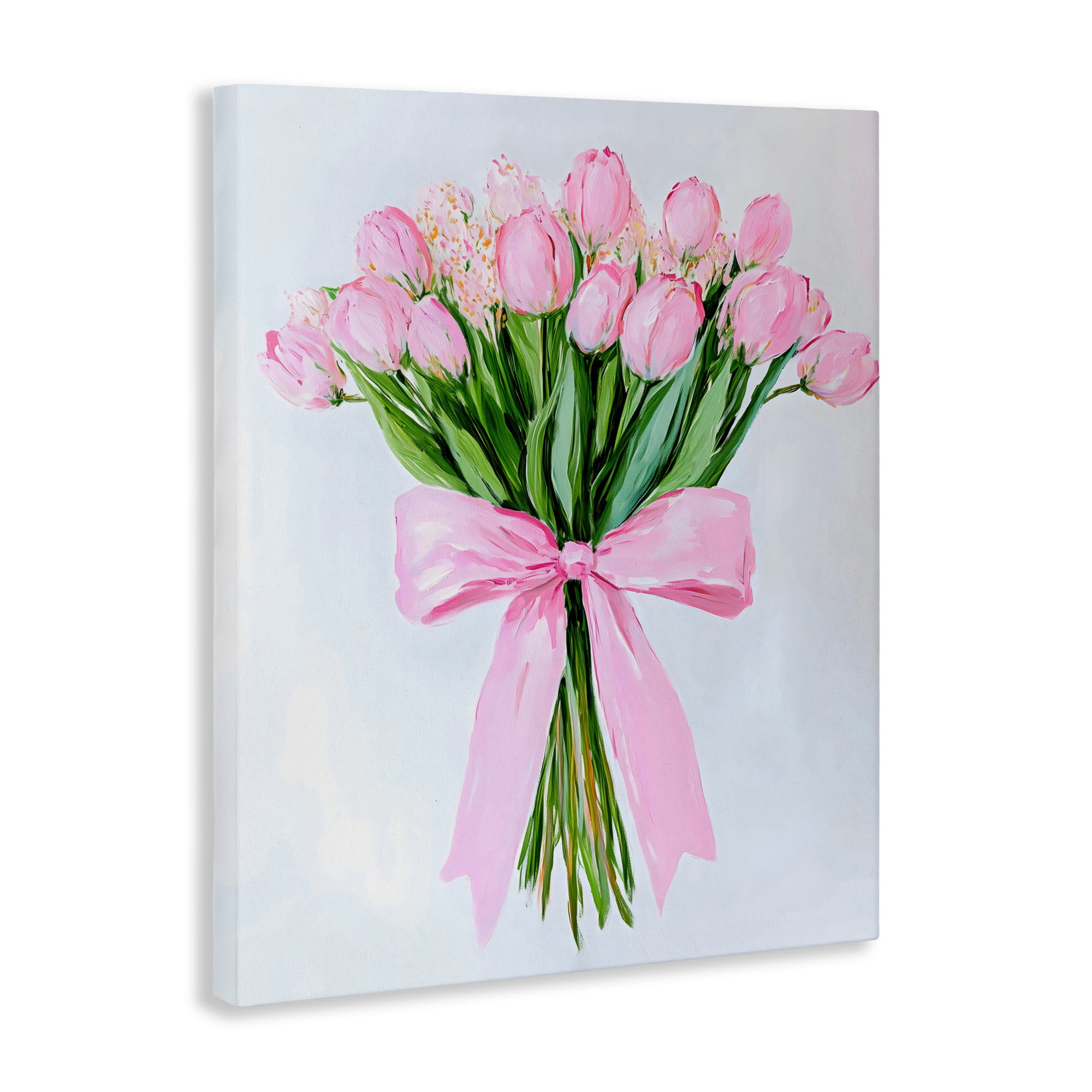 Stupell Industries Soft Pink Tulips with Ribbon Canvas Wall Art, design by The Prints Vibe