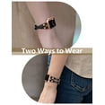 thumbnail image 4 of Wearlizer Leather Bands Compatible with Apple Watch Band 38mm 40mm 41mm 42mm 44mm 45mm 49mm(Ultra) Women, Double-Row Design with Rivets Decoration Stylish Strap for iWatch Series 8 SE 7 6 5 4 3, 4 of 6