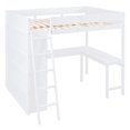 thumbnail image 4 of Harper & Bright Designs Full Size Loft Bed with Desk and Shelves, Wooden Loft Bedframe with Two Built-in Drawers for Bedroom, White, 4 of 16