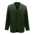 thumbnail image 4 of Men's Shawl Collar Cable Knit Cardigan Button Front Long Sleeve Sweater Jacket, 4 of 6