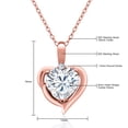 thumbnail image 3 of Gem Stone King 18K Rose Gold Plated Silver White Moissanite from Charles & Colvard Heart Shape Pendant Necklace for Women (1.82 Cttw, Heart 8MM, Gemstone Birthstone, with 18 inch Chain), 3 of 4