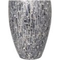 thumbnail image 6 of DecMode 15" Handmade Mosaic Inspired Gray Mother of Pearl Vase, 6 of 11