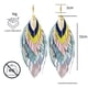thumbnail image 2 of Vangania Aretes largos 12cm piel arcoíris metalizada azul rosa baño oro, 2 of 4