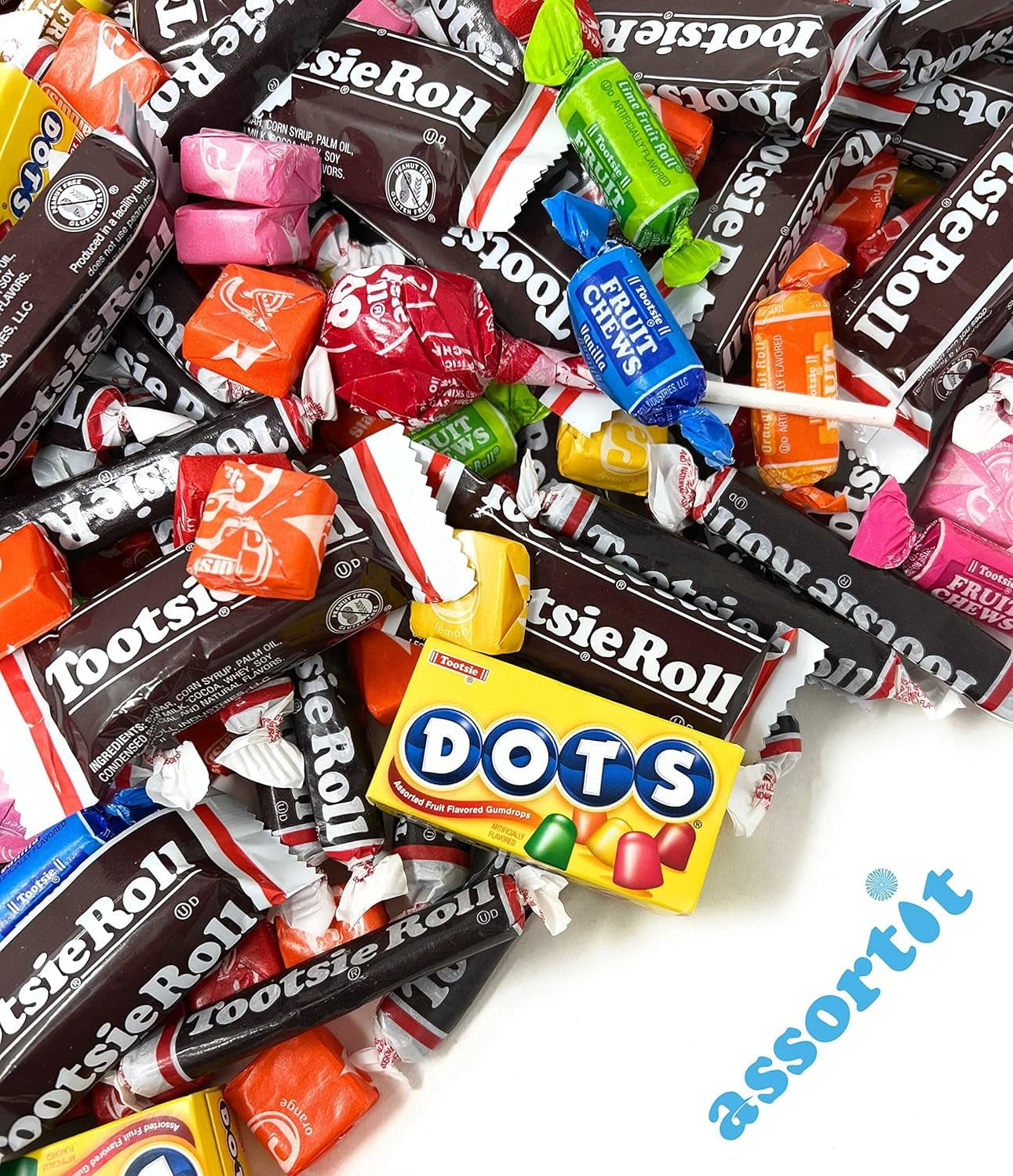 Assortit Bulk Candy Party Mix 3 lb Assortment Tootsie Rolls Starburst Dots Tootsie Pops Individually Wrapped Fruity Candy Peanut Free Gluten Free