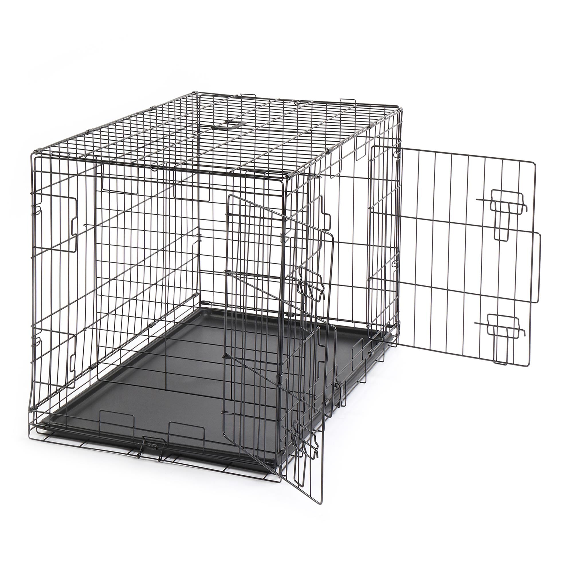 Pefilos 36" Dog Crate for Medium Pet Kennel Cat Folding Steel Animal Playpen Wire Metal, Black Pefilos 36" Dog Crate for Medium Pet Kennel Cat Folding Steel Animal Playpen Wire Metal, Black