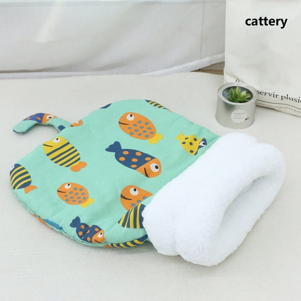 Saco de dormir de invierno para gatos, saco de dormir de invierno para gatos de interior, cama suave de felpa para mascotas, tapete para mascotas, almohadilla calefactora, saco para mascotas pequeñas,