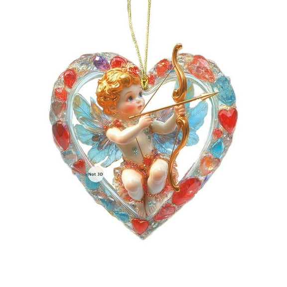 Valentine's Day Acrylic Keychain - Car Mirror Charm & Backpack Pendant, Romantic Gift for Couples