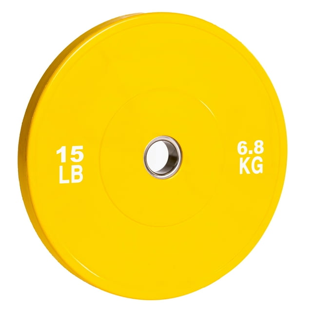 PRISP Olympic Bumper Weight Plate - Rubber Plate for 2 Inch Olympic Barbell with Steel Insert; Pairs, Sets and Single Plates Available