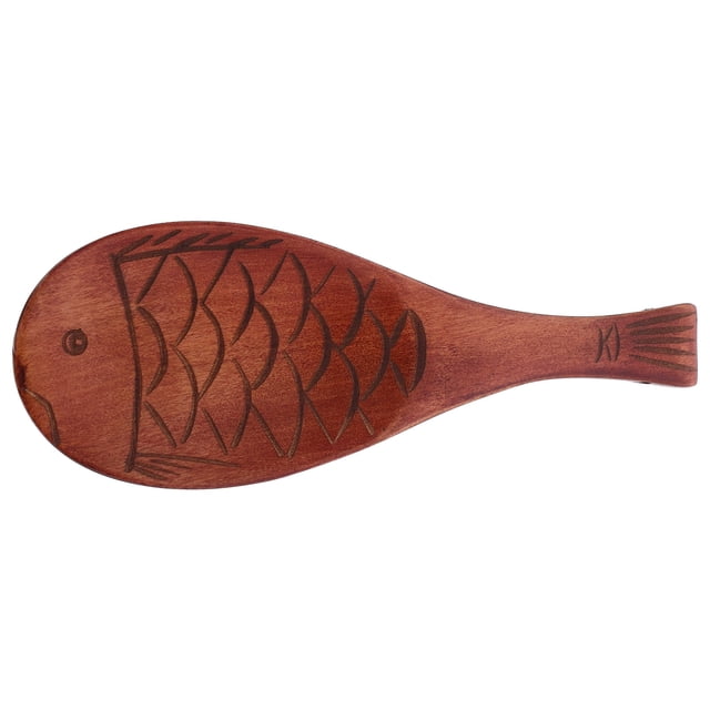 CRAFTHROU 1Set Asian Soup Spoon Brown Eco Friendly for Home Kitchen Rice Serving 7.5x2.6x0.4In