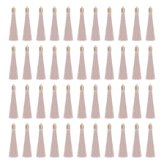 Uxcell 100 Pcs Flecos para Marcadores con Tapa Dorada 2.4" Flecos para DIY Marrón