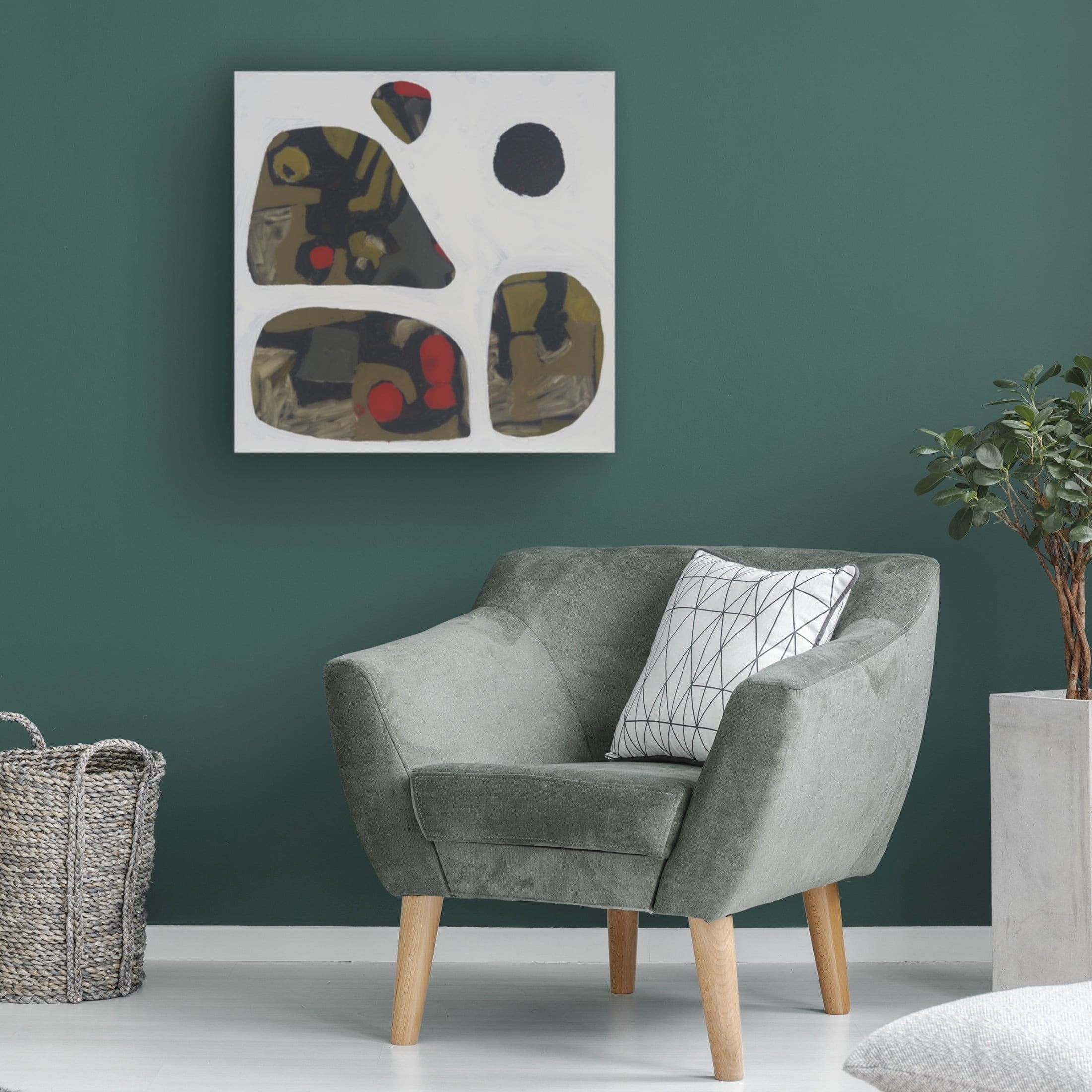 Canvas Wall Art - Erin McGee Ferrell 'Painted Stones I' Wall Art for Living Room, Bedroom, or Office Décor by Trademark Fine Art - 14 x 14 Inches