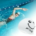 thumbnail image 2 of Unique Bargains 1 Pc Silicone Funny Face Swim Cap White, 2 of 5