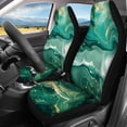 thumbnail image 3 of Pzuqiu Car Seat Cover Sets Non Slip Polyester, Compatible with Automotive Seats Front Drive Seat, for Truck Trucks, Green Gold Marble Design, 3 of 10