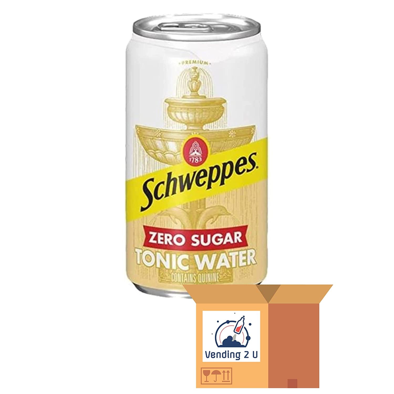 Schweppes Zero Sugar Tonic Water 7.5Oz Mini Cans, 12 Units