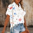 thumbnail image 3 of Generic Womens Linen Button Down Shirts Short Sleeve Casual Blouses V Neck Outfits Summer Spring Clothes 2026, 3 of 5