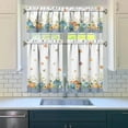 thumbnail image 3 of Fall Thanksgiving Kitchen Curtain Valance 3 Piece Set, Blue Pumpkin Sunflower Kitchen Decor, Thanksgiving Curtains and Valances for Living Room Bedroom Cafe Decor 36In, 3 of 6