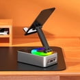 thumbnail image 4 of 3X Soporte para Teléfono Móvil , Banco de Energía de Audio, Altavoz de Llamada Bluetooth, Escritorio Giratorio Plegable Multifunción, Gris, 4 of 5