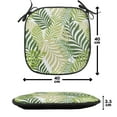 thumbnail image 4 of Leaf Chair Seating Cushion Set of 2, Tropic Exotic Palm Tree Leaves Natural Botanical Spring Summer Contemporary Graphic, Seat Pads for Office with Anti-slip Backing, 16"x16", Green Ecru, by Ambesonne, 4 of 7