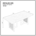 thumbnail image 2 of 70.87 * 35.43 Inch Rectangular Waves Dining Table for 6 Persons, Mid-Century Bohemian Large Kitchen Table, OAK, 2 of 7