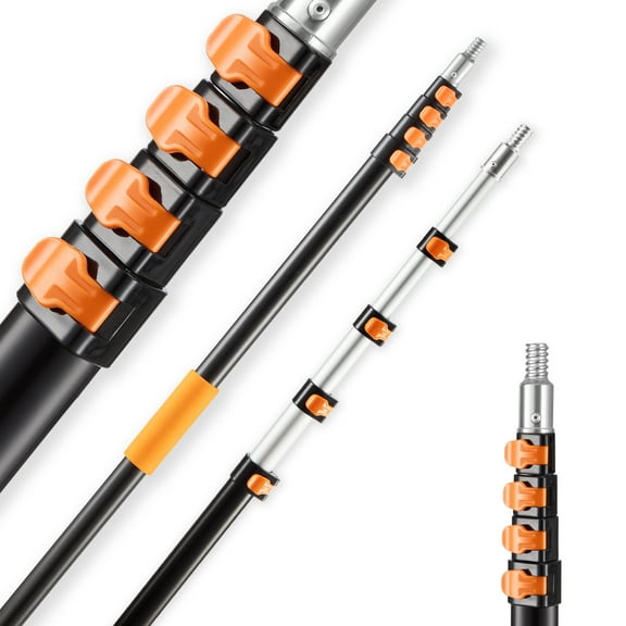 VEVOR Telescopic Extension Pole, 4.66-19 FT Multi-Purpose Extendable Pole, Sturdy Aluminum Alloy Paint Pole Extension with Flip-Lock Design, High Reach Roller Stick for Painting