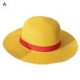 thumbnail image 2 of Happy Date Straw Hat Cosplay Accessory Anime Sun Beach Hats for Halloween Party Travel Performance Costume  (Yellow), 2 of 7