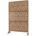 thumbnail image 5 of Tcbosik 76"H x 48"W Metal Outdoor Privacy Screen, Freestanding Decorative Divider for Patio, Deck, Balcony, Garden, Brown, 5 of 8