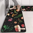 thumbnail image 2 of Kitchen Rugs Sets Of 2,Colorful Mushroom Forest Black Pattern Anti Fatigue Kitchen Mat Rugs Non Slip Washable,Decorative Kitchen Floor Mats for Kitchen,Sink,Laundry,17"x47"+17"x47", 2 of 5