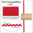 thumbnail image 2 of 44 yardas de cinta zigzag, cinta de encaje zigzag roja de 1/8 de pulgada, cinta ondulada, cinta de encaje con flecos ondulados en zigzag, cinta tejida en forma de S, 2 of 9