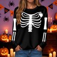 thumbnail image 5 of RFQWOVSR Womens Halloween Print Crew Neck Long Sleeve Sweatshirt Casual Pullover Top M, 5 of 6