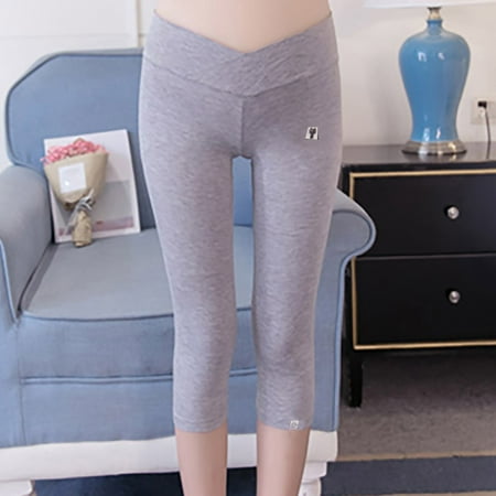 

Jeborah Women S Adjustable Maternity Cropped Leggings Pants Solid Color Clearance