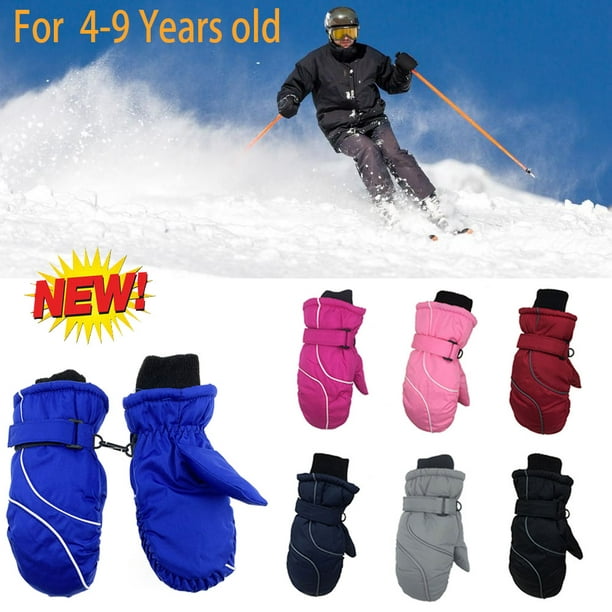 Gants Ski Enfant Fille d'hiver Chaud Mitaine Impermeable Gants de