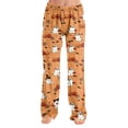 thumbnail image 6 of QWKLEAJ Halloween Pajama Pants Women Loose Fit Elastic Waist Lounge Pants Holiday Party Sleepwear Casual Home Trousers Printed Long Pants Comfy Nightwear Festive Bottoms, 6 of 6