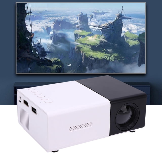 1080P Portable Mini Projector, 200 LM Brightness Small Travel Projector, 5V/2A Power Supply, for Home Entertainment, Meetings, and Gaming