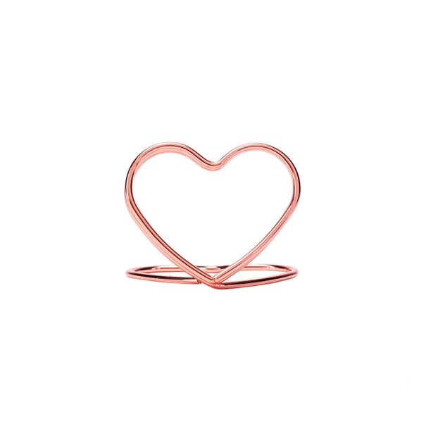 Naiovety Portatarjetas de Metal en forma de corazón, reutilizable, decorativo, para de oficina, tarjetas de nombre, Memo, menú, nota, Kits de decoración para fiestas Oro rosa
