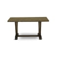 thumbnail image 6 of East West Furniture V776MZ748-6 - 6-Pc Dining Set - 4 Dining Chairs, a Dining Bench and 1 Modern Dining Table (Distressed Jacobean Finish), 6 of 8