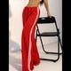 thumbnail image 4 of Pantalones Deportivos Holgados de Pierna para Mujer, Tiro Bajo, Estilo Y2K, con Cordón Ajustable Rojo S, 4 of 10