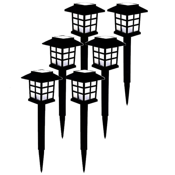 6pcs Luz Led Solar Pasarela Al Aire Libre Patio Lámpara De Jardín-luz Blanca